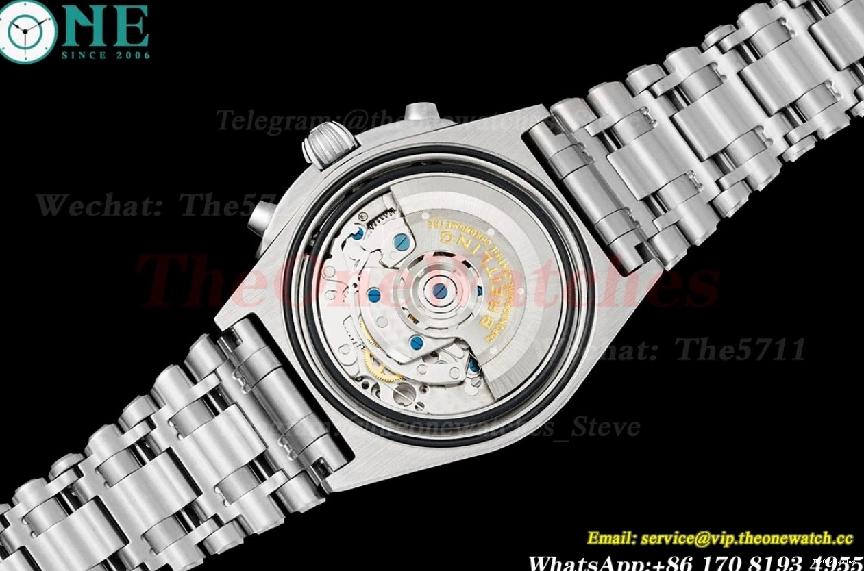 SS Stk 42MM SS Chronomat A7750 TF Green B01 0129